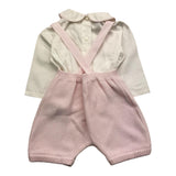 Marlu' 2 Piece Set Shirt-Romper White/Pink For Newborn Baby Girl