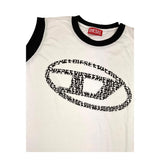 Diesel Crew Neck Tank Top Solid Color With Print White For Boys