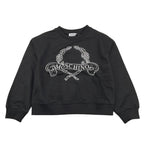 MOSCHINO felpa girocollo tinta unita con stampa Nero per Bambina HRF07Y NERO MOSCHINO 