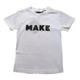 Make T-Shirt Crew Neck Solid Color With Print White For Newborn