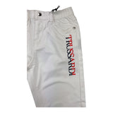 Trussardi Plain Trousers with White Print for Boys