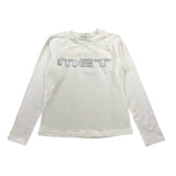 MET shirt girocollo tinta unita con stampa Bianco per Bambina ME592 BIANCO MET 