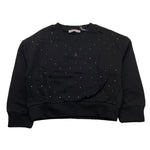 PATRIZIA PEPE felpa chiusa girocollo tinta unita con brillantini Nero per Bambina 7M0865 NERO PATRIZIA PEPE 