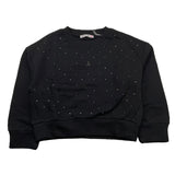 PATRIZIA PEPE felpa chiusa girocollo tinta unita con brillantini Nero per Bambina 7M0865 NERO PATRIZIA PEPE 
