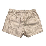 Pinko Short Solid Color With Elastic Waist Bronze For Girls