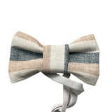 Never Too Beige Striped Bow Tie Solid Color For Boys