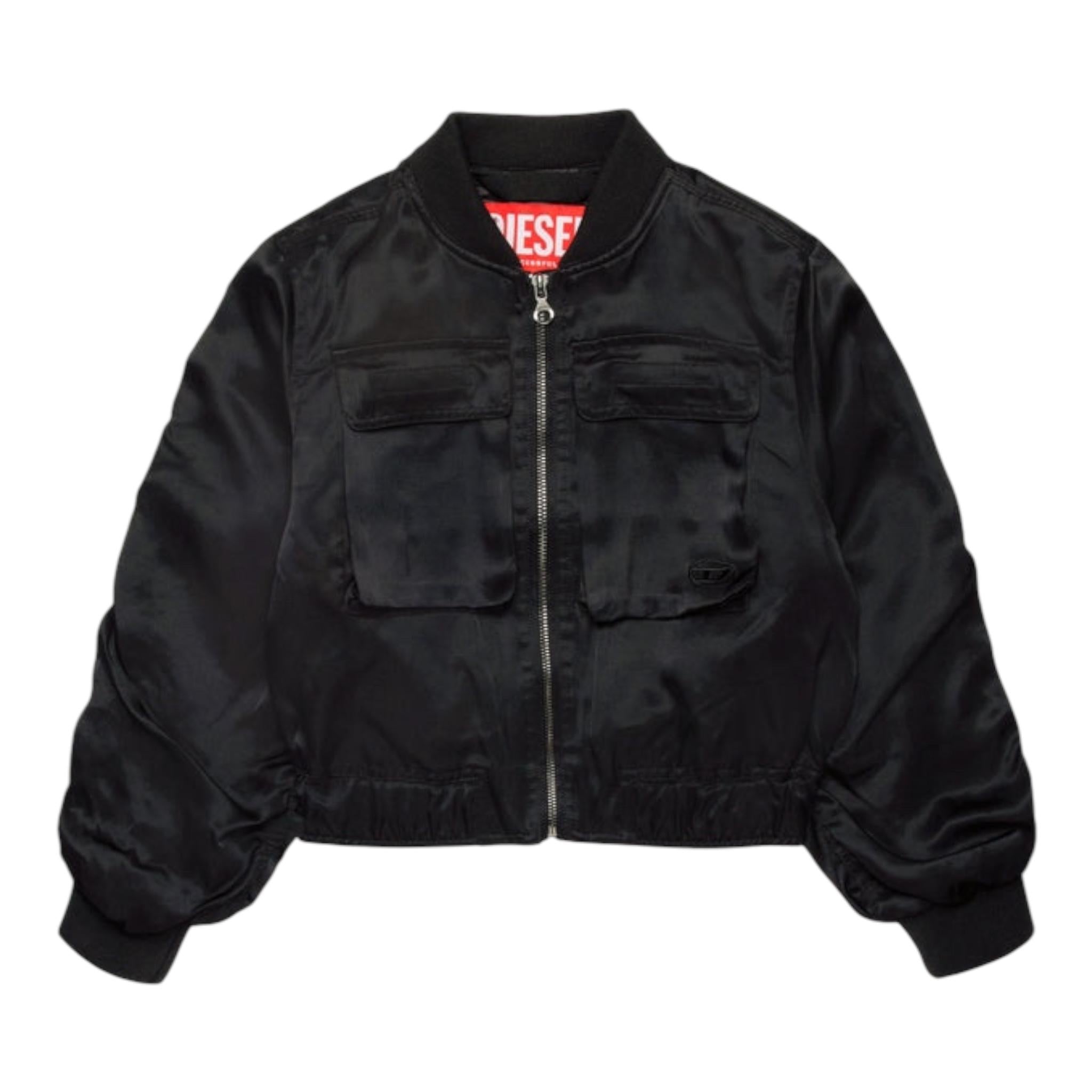 DIESEL felpa tinta unita con zip Nero per Bambina J01950 NERO DIESEL 