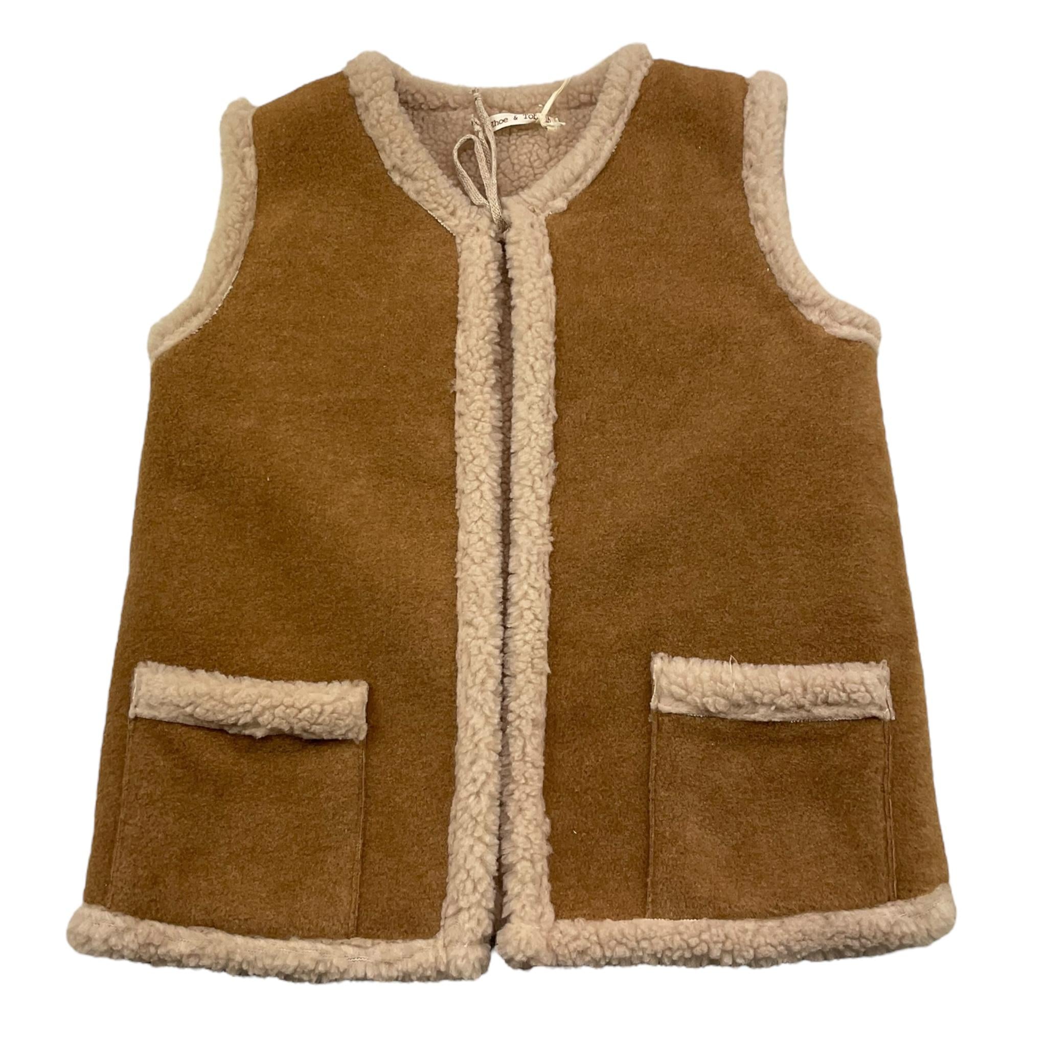 ZHOE & TOBIAH giubbino smanicato tinta unita con pelliccia Cammello per Bambina WWT10 CAMMELLO ZHOE & TOBIAH 