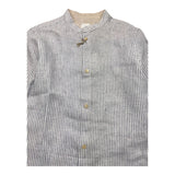 Eleventy Solid Color Shirt With Korean Collar And Striped Pattern White For Boys