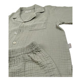 Teddy E Minou Completo 2 Pezzi Camicia-Bermuda Tinta Unita per Neonato E25CP075C6041 VERDE TEDDY E MINOU 