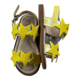 Florens The Little Sandals Solid Color With Yellow Star Appliques For Baby Girl