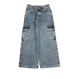Lu Lu By Miss Grant Jeans tinta unita Modello con Tasconi Azzurro per Bambina LL2991 AZZURRO LU LU BY MISS GRANT 