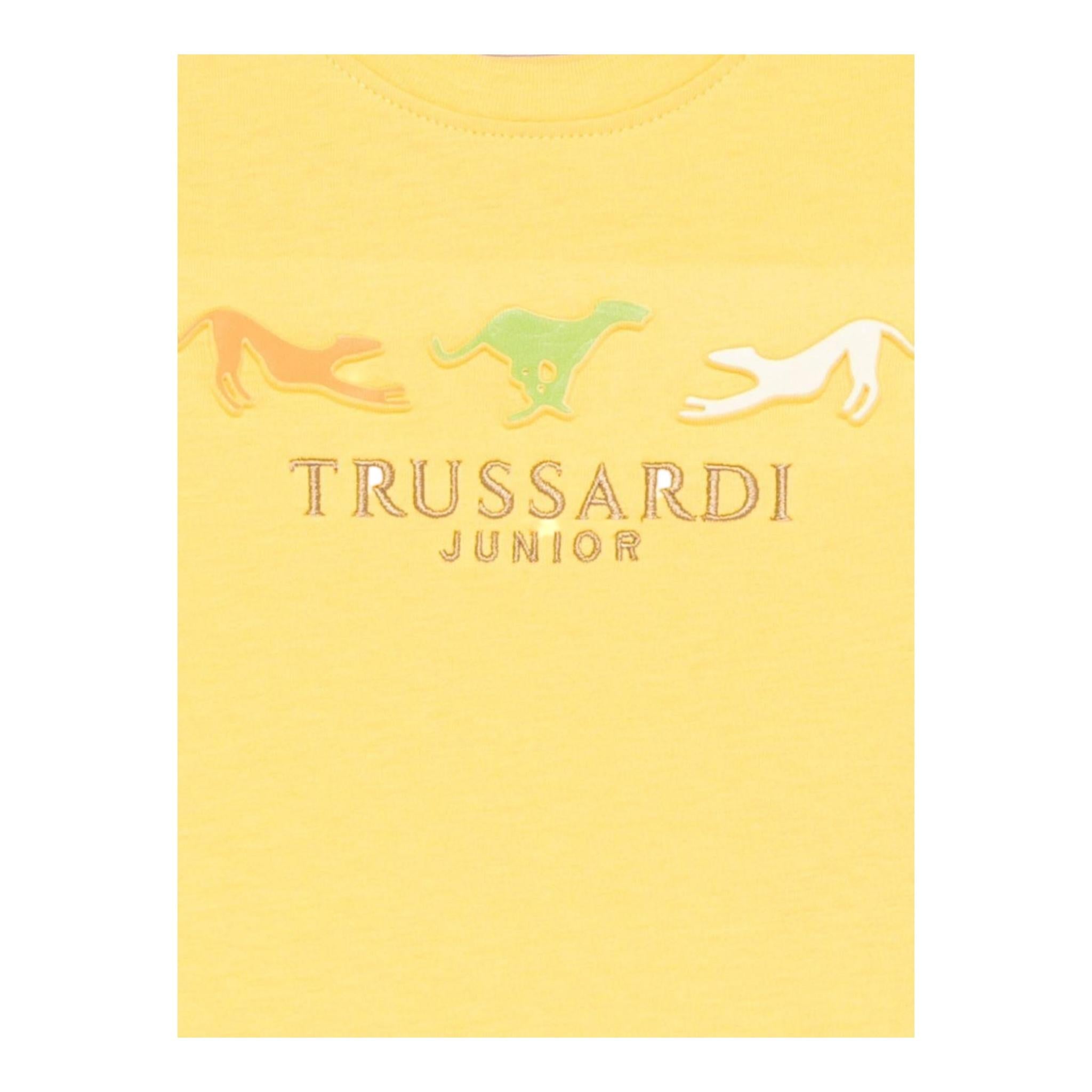 Trussardi T-Shirt Tinta Unita con Stampa per Neonato TIP25020TSX GIALLO TRUSSARDI 