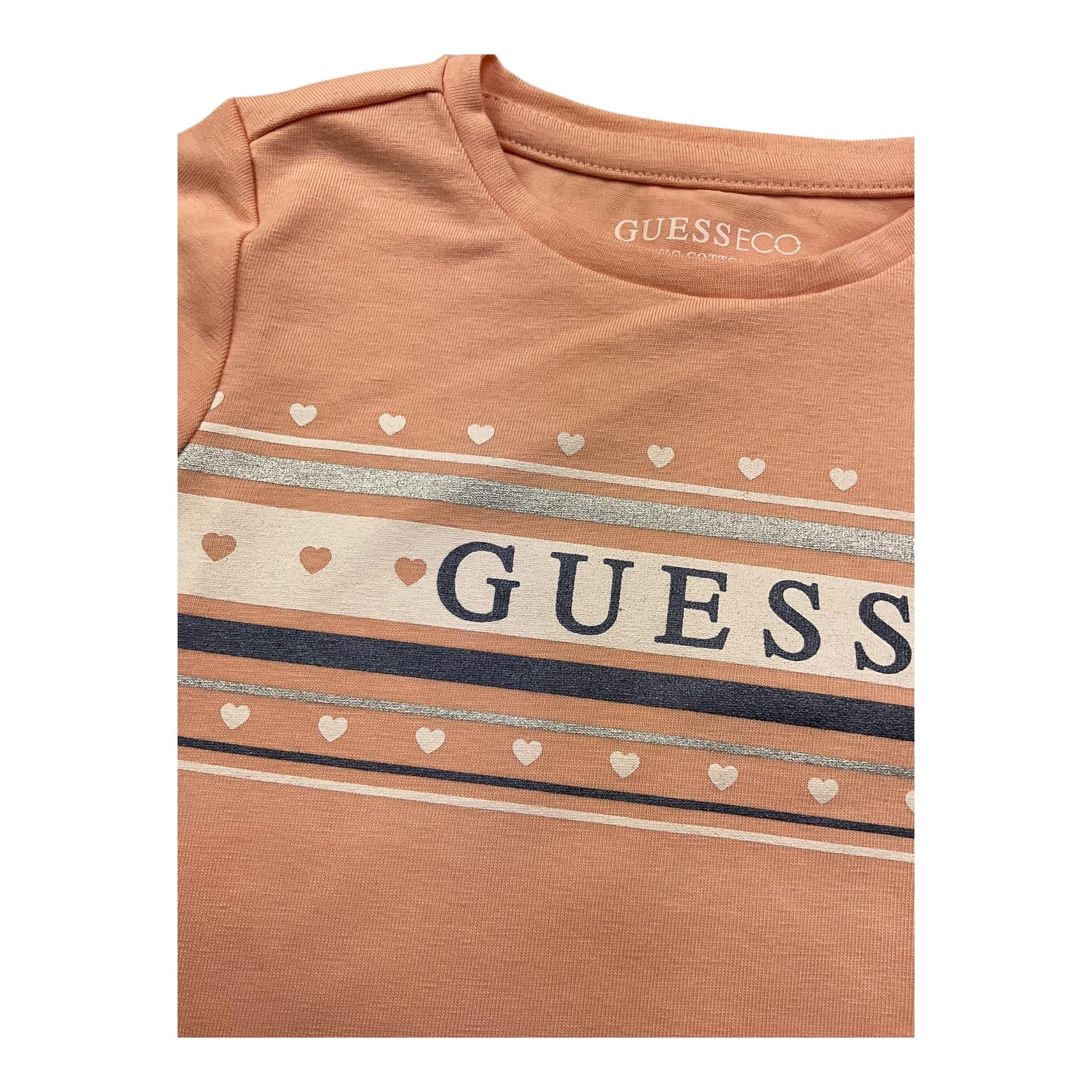 Guess Shirt Girocollo Tinta Unita con Logo per Neonata K5RI04K6YW4 ROSA GUESS 