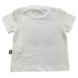 Daniele Alessandrini Solid Color Crew Neck T-Shirt with White Print for Newborns