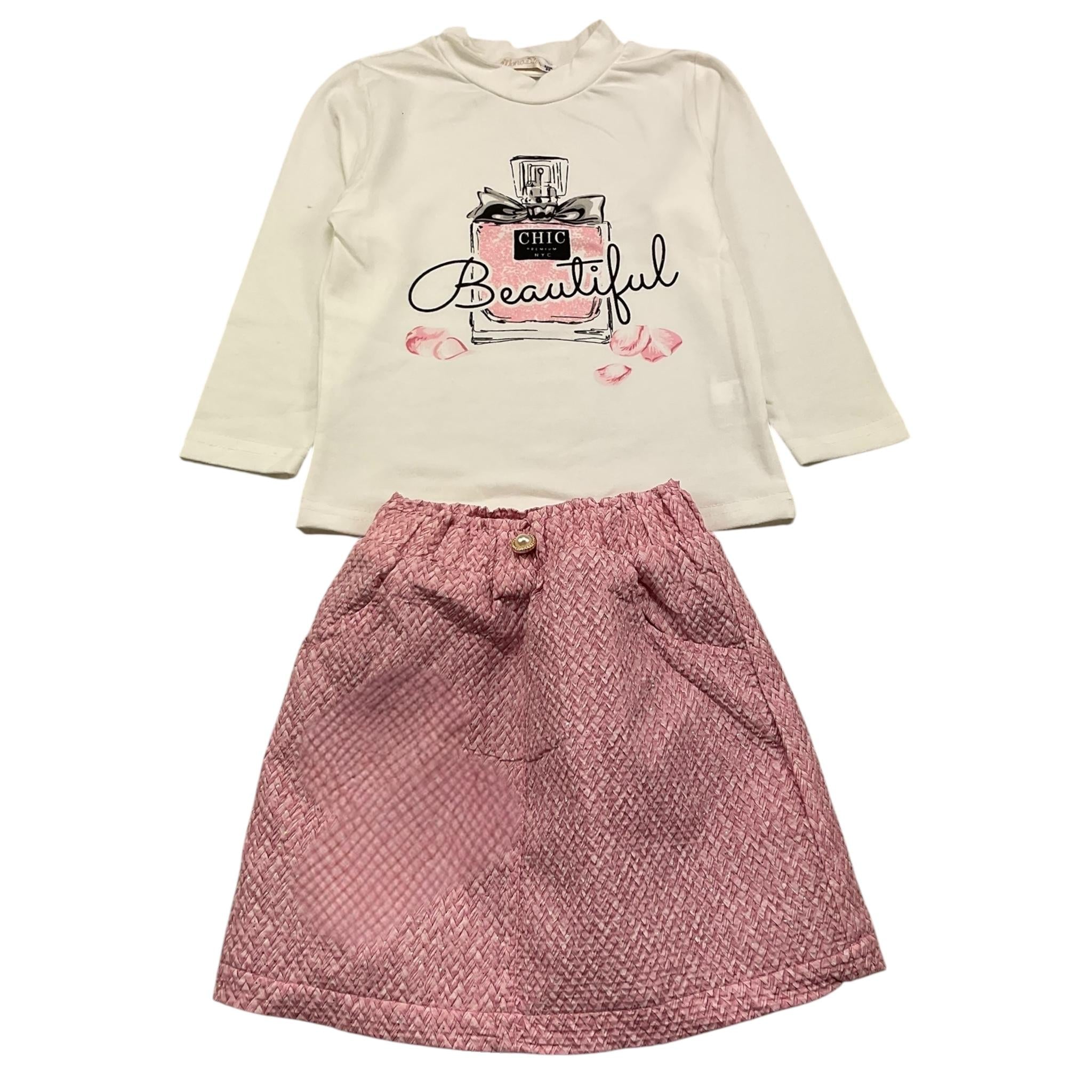 MONO STAR completo 2 pezzi shirt-gonna Bianco per Neonata M400 BIANCO MONO STAR 