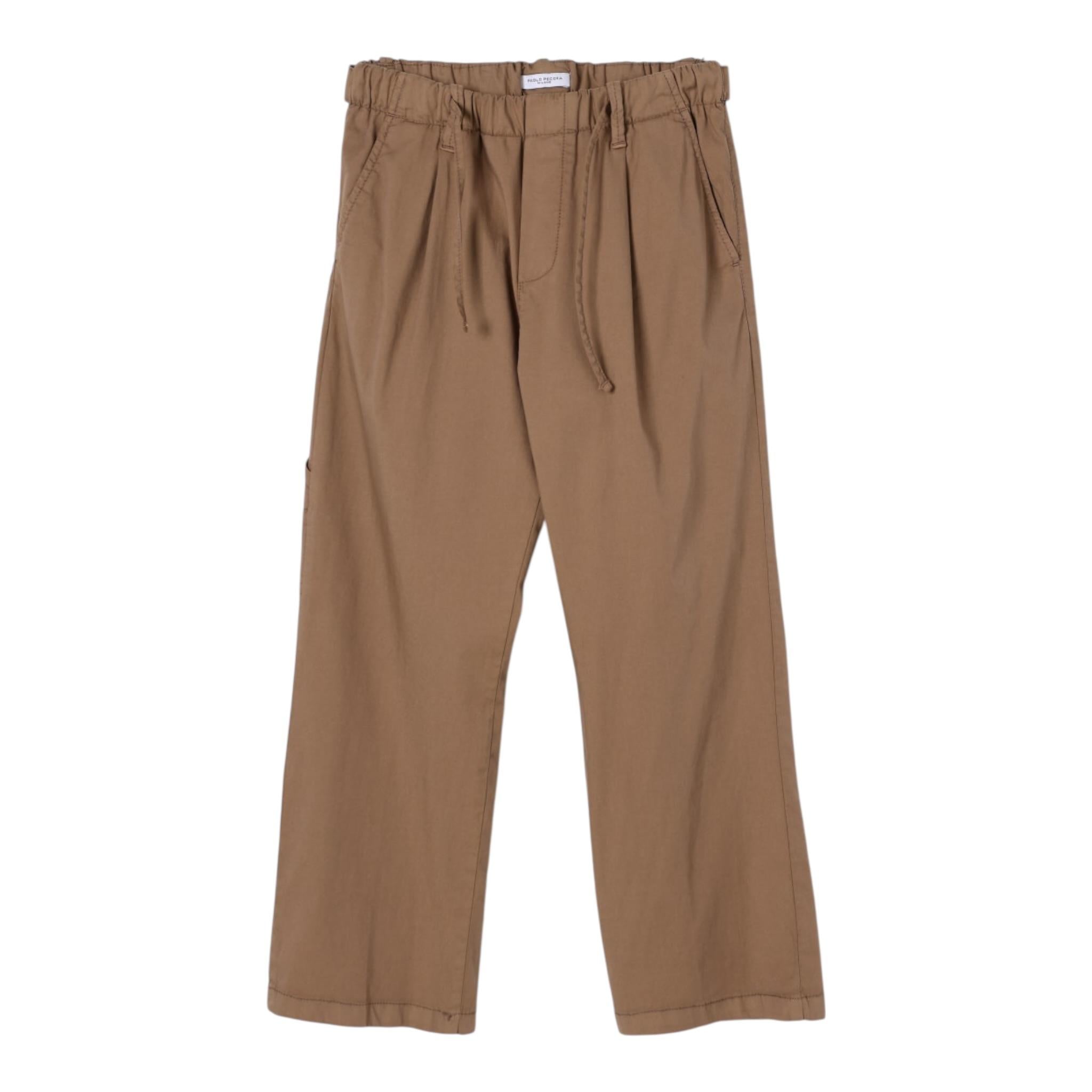 Paolo Pecora Pantalone Tinta Unita con Elastico In Vita per Bambino PP4023X MARRONE PAOLO PECORA 