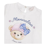 Monnalisa Shirt Girocollo Tinta Unita con Stampa per Neonata 39D612 BIANCO MONNALISA 