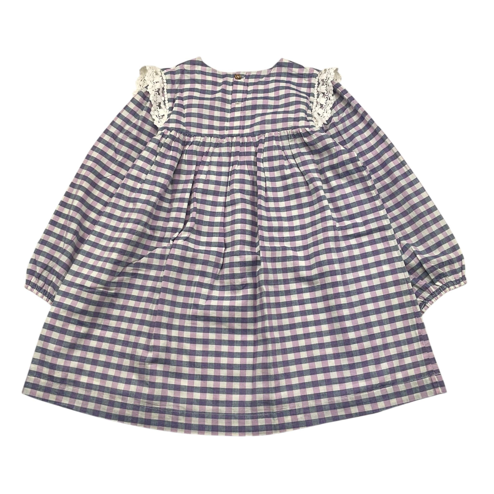 LOUISE MISHA abito tinta unita con fantasia a quadri Lilla per Bambina GRIW24S0186 LILLA LOUISE MISHA 