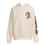 DISCLAIMER felpa chiusa con cappuccio tinta unita con logo Panna per Bambino 24IDK58260 PANNA DISCLAIMER 