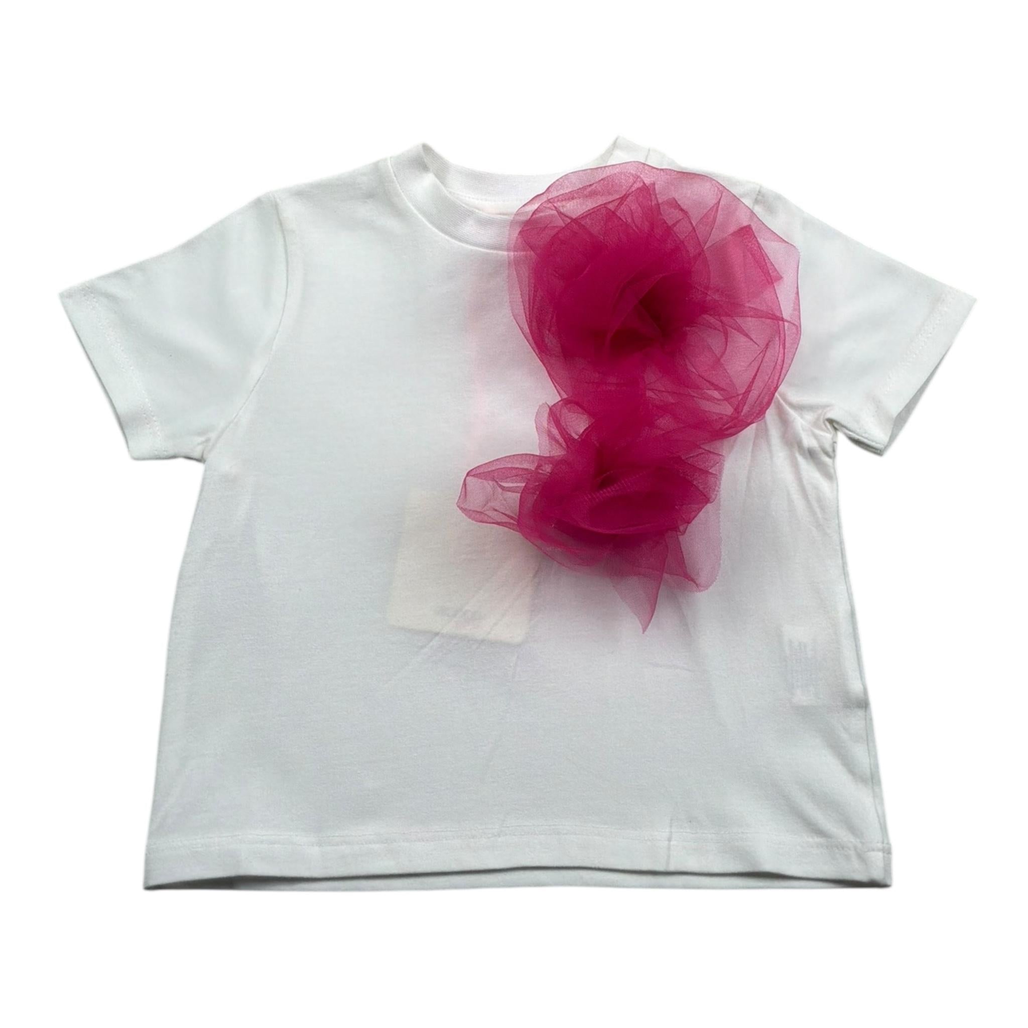 Vicolo T-Shirt Girocollo Tinta Unita con Applicazione per Neonata 3146M00265N BIANCO VICOLO 