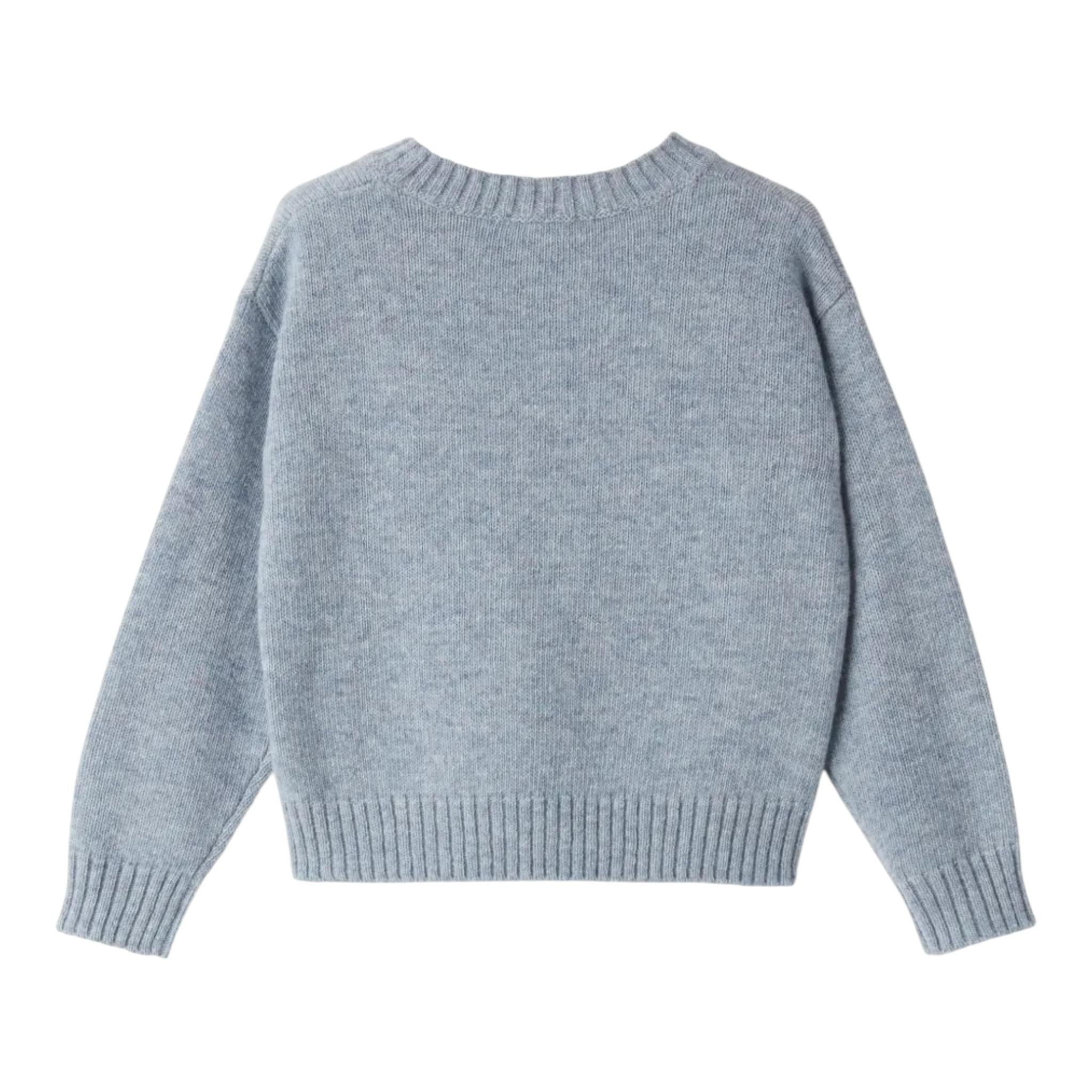 IL GUFO maglia girocollo tinta unita con ricamo orso Azzurro per Bambino A24MA457EM220J AZZURRO IL GUFO 