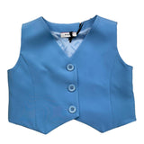 Pinko Plain Waistcoat With Three Buttons Light Blue For Girls