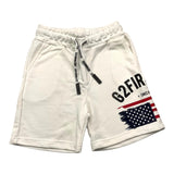 G2Firenze Bermuda Shorts In Solid Color Fleece With Contrast Print White For Boys