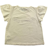 Babe &amp; Tess Solid Color Crew Neck T-Shirt With Contrast Print Cream For Girls