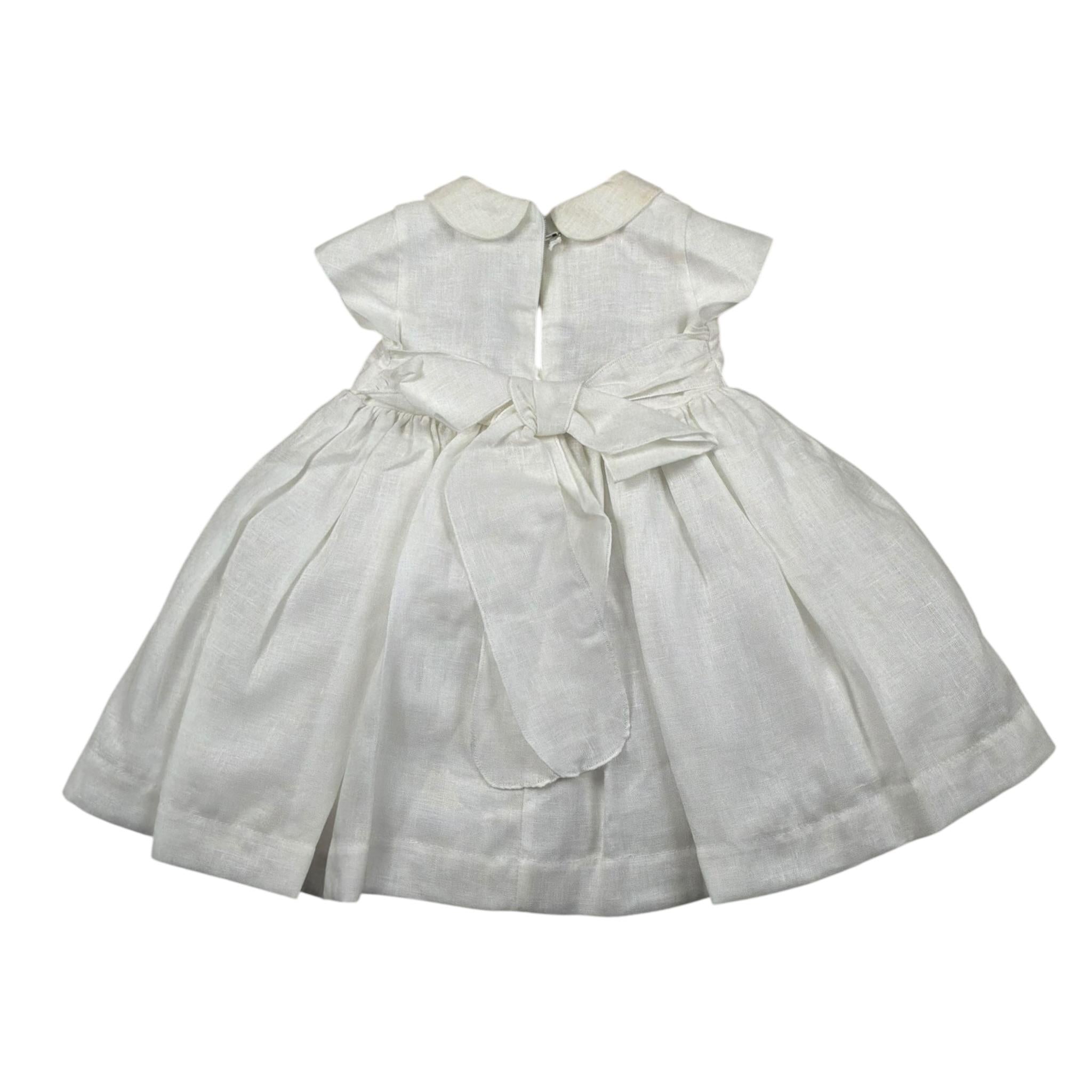 Marlu' Abito Mezza Manica Tinta Unita con Ricami per Neonata EP1900 PANNA MARLU' 