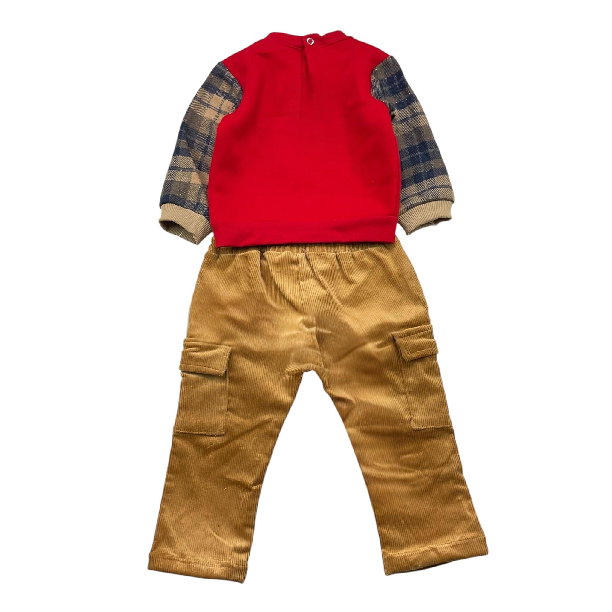 THE ROAD KING completo 2pz bicolore felpa-pantalone Rosso per Neonato K032 ROSSO THE ROAD KING 