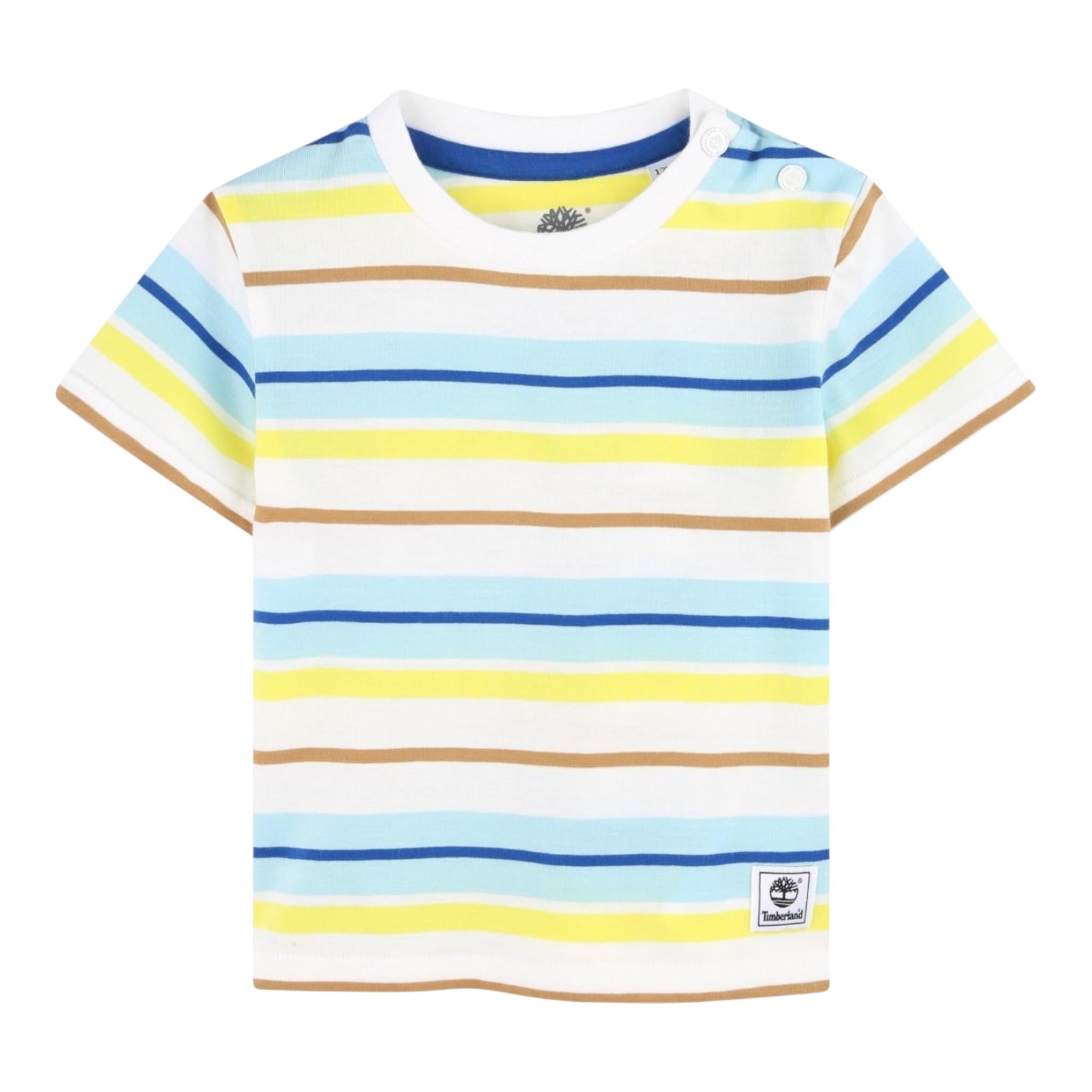 Timberland T-Shirt Tinta Unita con Fantasia A Righe per Neonato T60513N BIANCO TIMBERLAND 