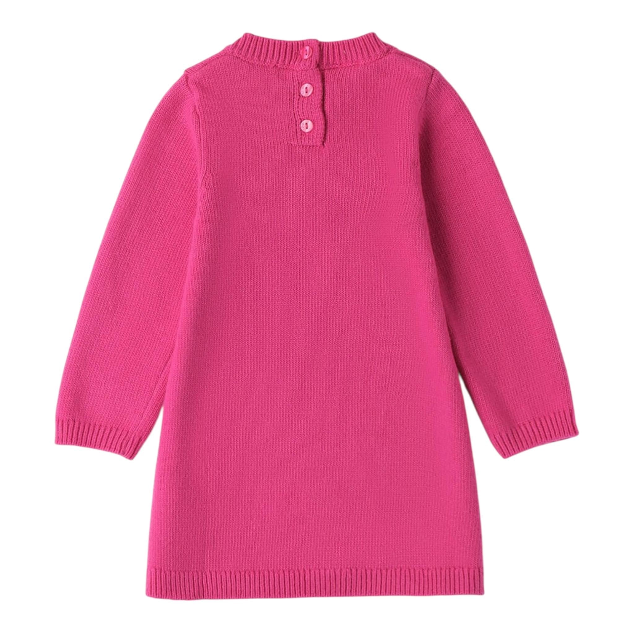 I DO abito manica lunga tinta unita con cuore Fuxia per Bambina 4A574 FUXIA I DO 