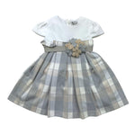 MARLU' abito tinta unita mezza manica con fantasia a quadri Bianco per Neonata IH811MC BIANCO MARLU' 