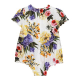 Dolce &amp; Gabbana Floral Print Half Sleeve Romper White For Baby Girl