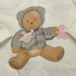 LE BEBE' tutina tinta unita con stampa orso Bianco per Neonata LBG4858 BIANCO LE BEBE' 