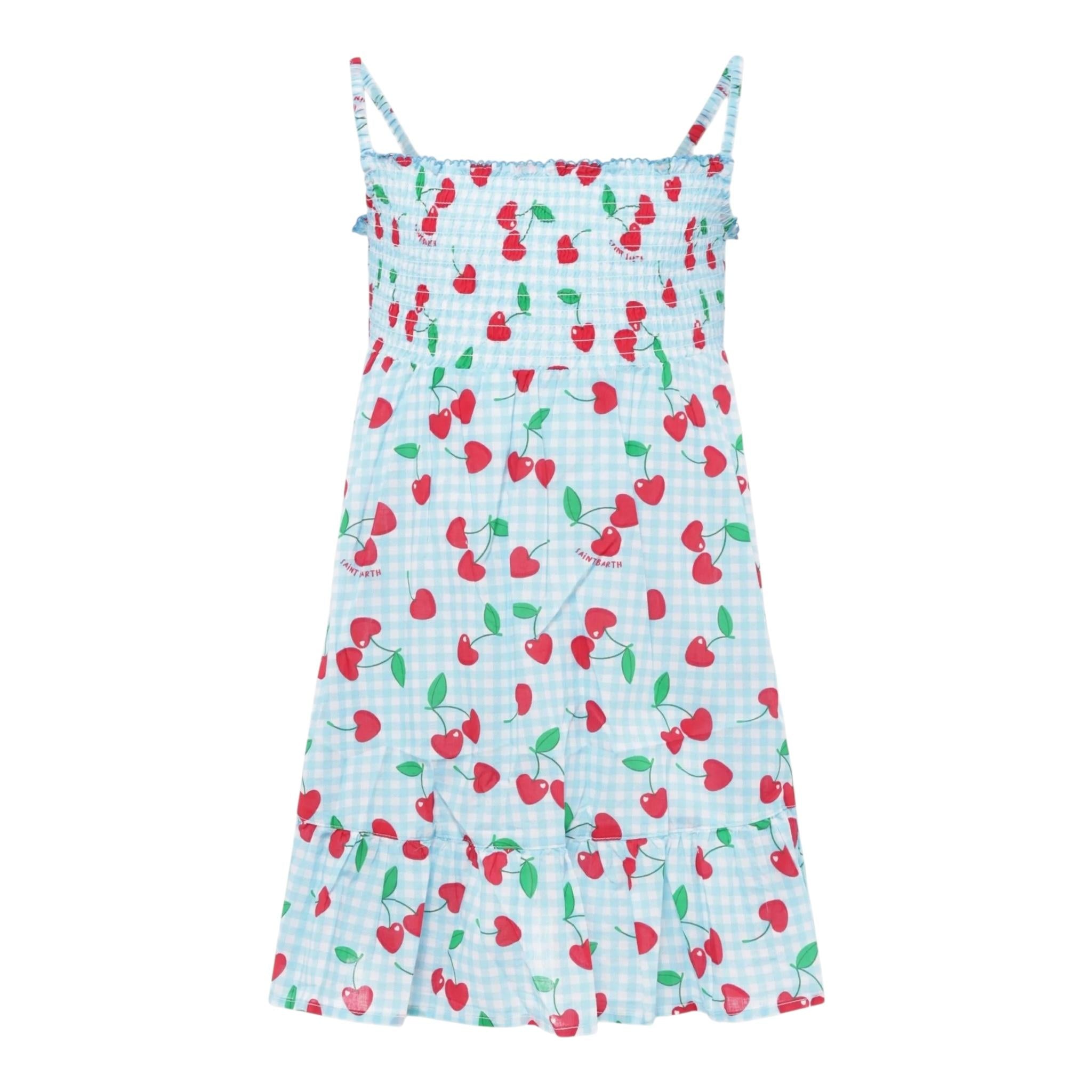 Saint Barth Abito Bretelline Tinta Unita per Bambina MKI000104 AZZURRO SAINT BARTH 