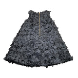 Mimisol Black Solid Color Appliqued Sleeveless Dress For Girls