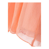 Chloe' Solid Color Salmon Half Sleeve Dress For Girls