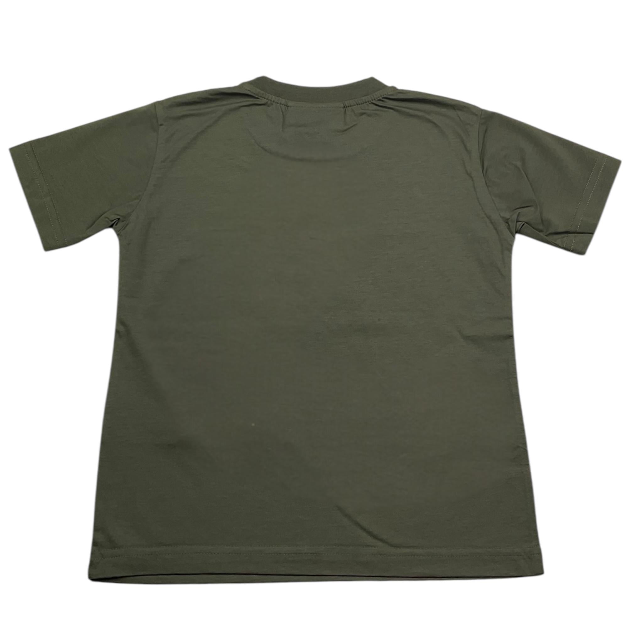 Yes London T-Shirt Girocollo Tinta Unita con Logo per Bambino JR2140 VERDE YES LONDON 