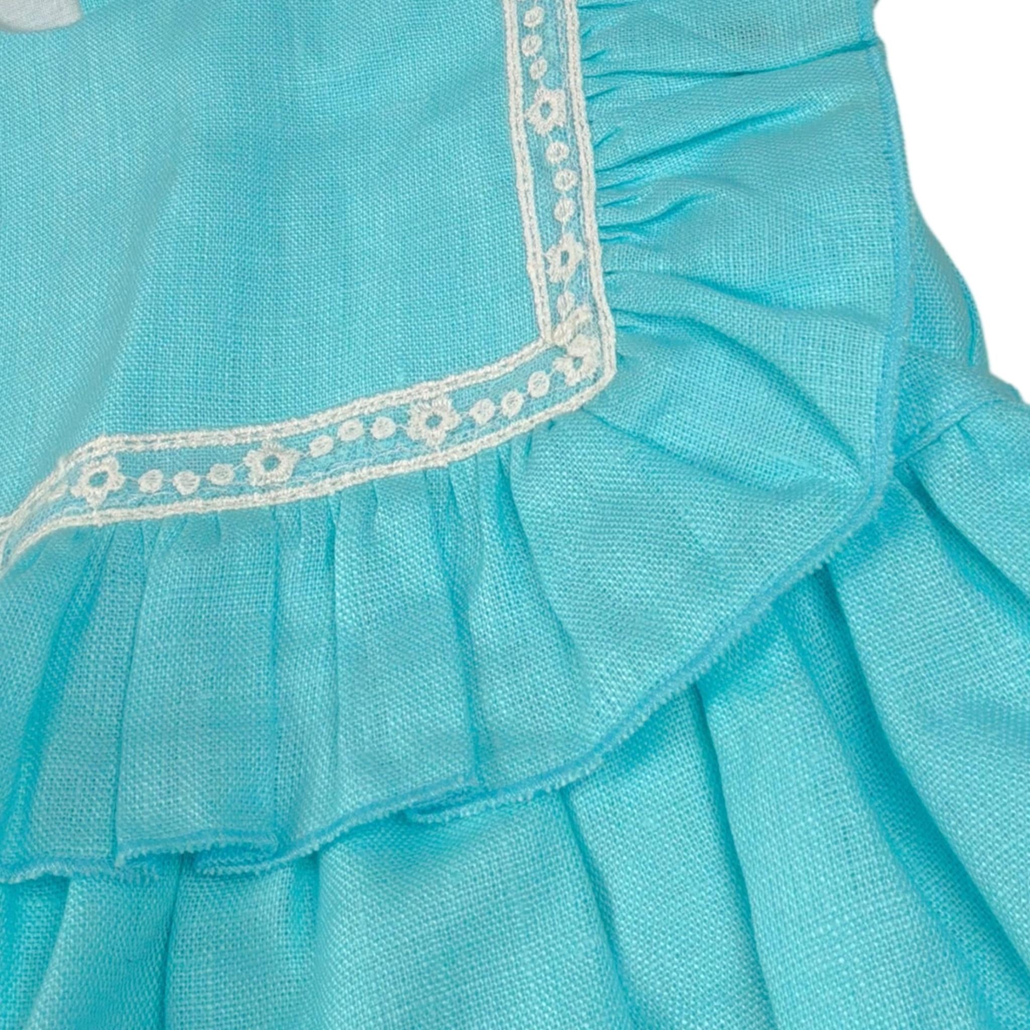 Juliana Abito Giromanica tinta unita Turchese per Bambina 25127X TURCHESE JULIANA 