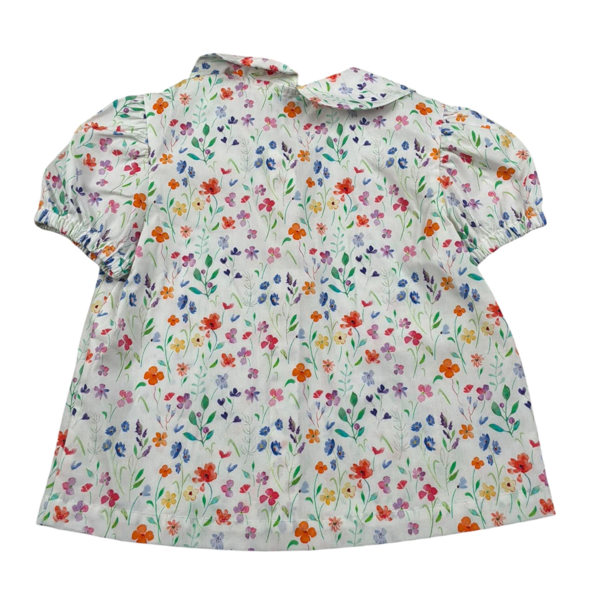 Ilfarobimbi Camicia Mezza Manica tinta unita Fantasia Floreale Bianco per Bambina IFB40105 BIANCO ILFAROBIMBI 