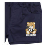 Moschino Bermuda Tinta Unita con Elastico In Vita per Neonato NUQ018 BLU MOSCHINO 