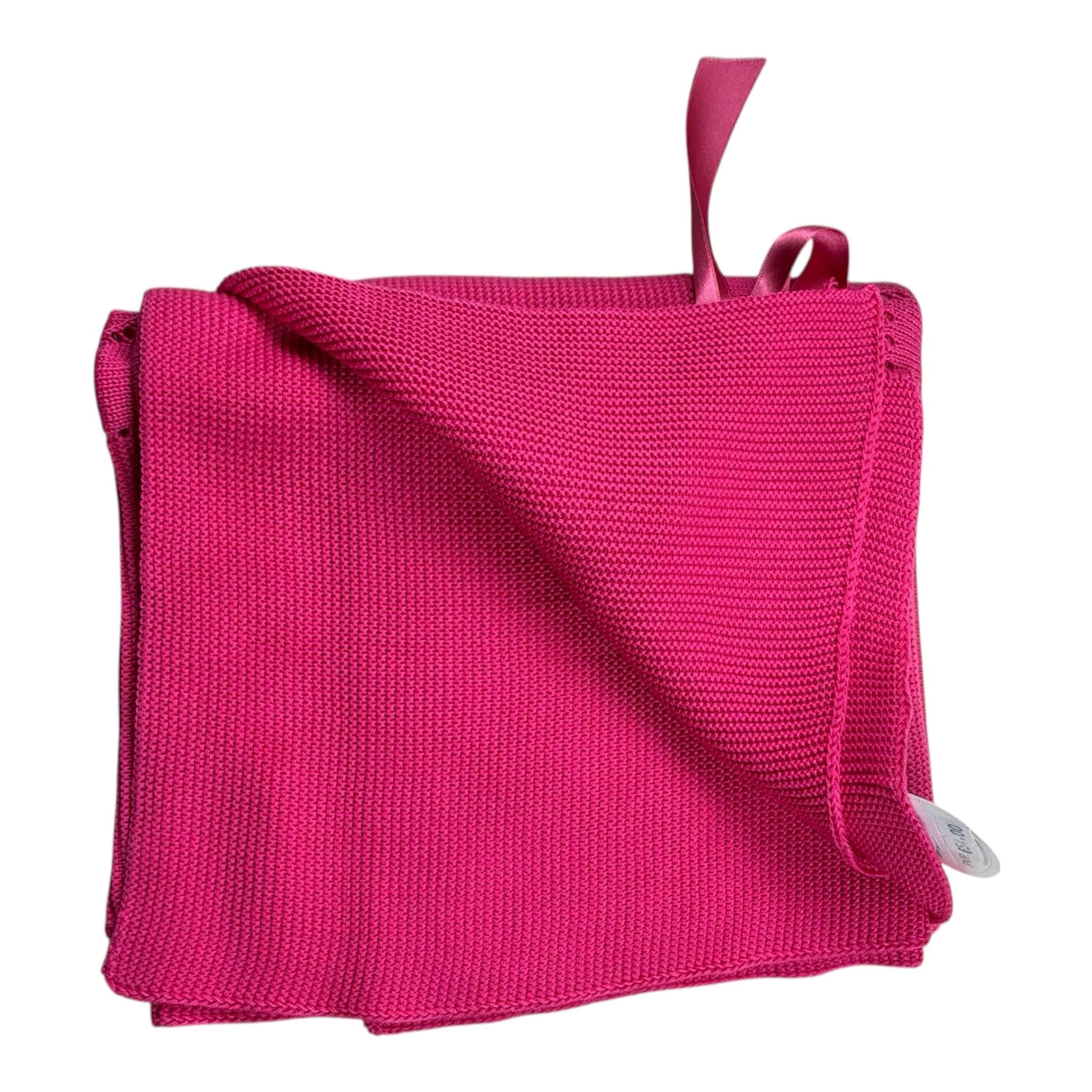 Juliana Coperta tinta unita con Fiocco Fuxia per Neonata J7021 FUXIA JULIANA 