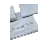 Le Bebe' Lenzuola Set 3 Pezzi Tinta Unita con Stampa per Neonato LBG6311 BIANCO LE BEBE' 