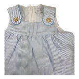 Yoedu Baby Girl Solid Color Striped Dress Set-White Culotte