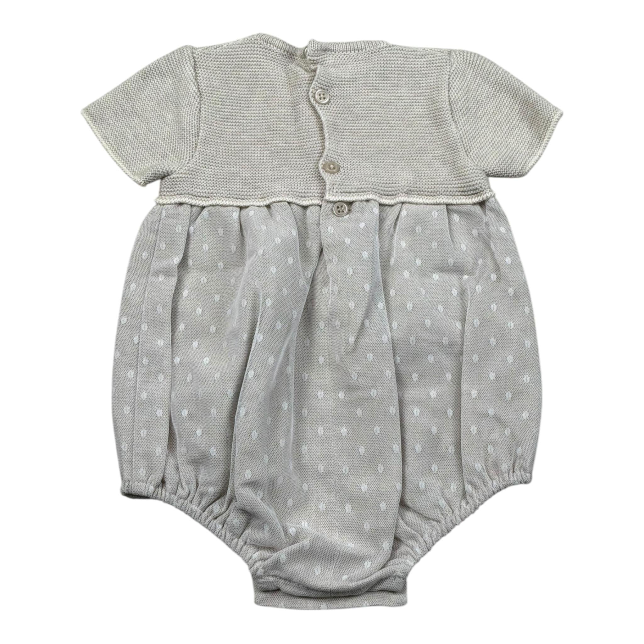 Paz Rodriguez Pagliaccetto Tinta Unita Mezza Manica per Neonata 005122623X BEIGE PAZ RODRIGUEZ 