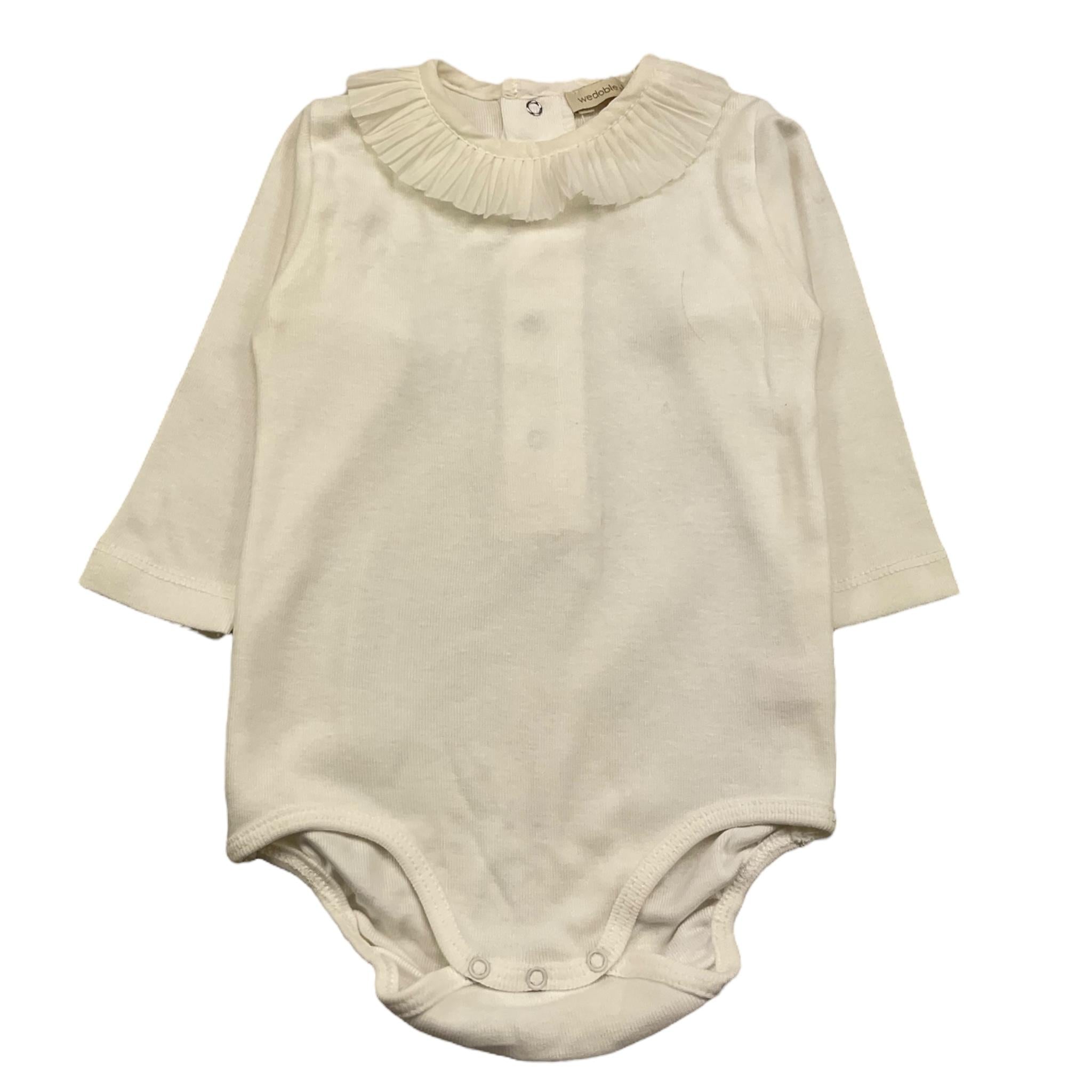 WEDOBLE body manica lunga tinta unita con colletto Panna per Neonata I2411616 PANNA WEDOBLE 
