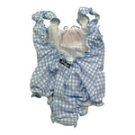 Saint Barth Costume Intero Bicolore con Fantasia A Righe per Neonata CLIO001N BIANCO/AZZURRO SAINT BARTH 