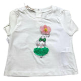 Liu Jo Solid Color Crew Neck T-Shirt With White Print For Baby Girls